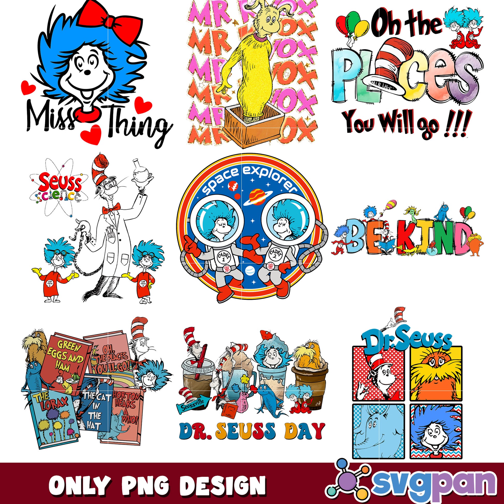 Dr Seuss PNG Bundle Fun Character Designs for Kids