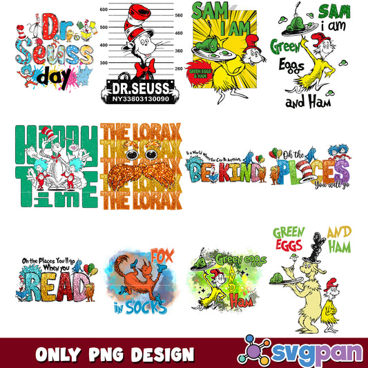 Dr Seuss PNG Bundle Graphics & Designs
