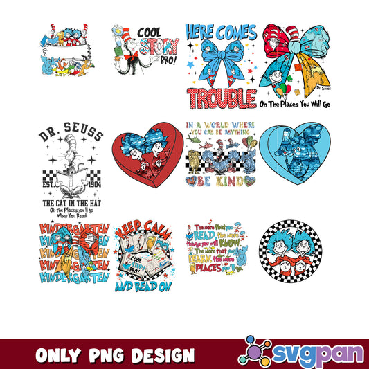 Dr Seuss PNG Bundle Kids Designs