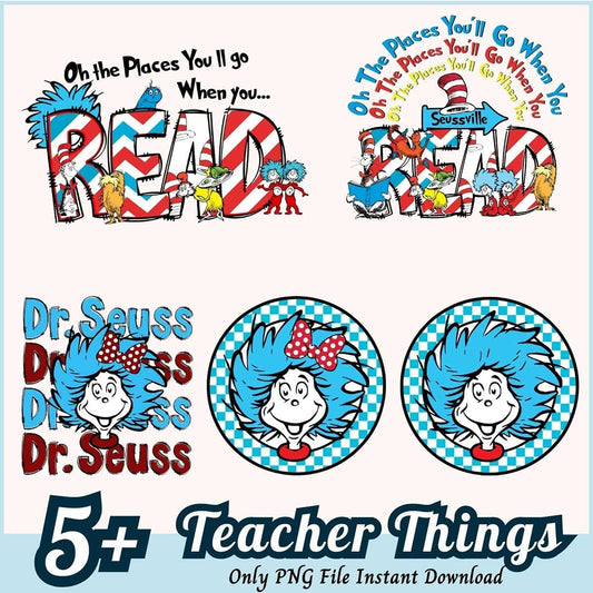 Dr Seuss PNG Bundle Teacher Graphics
