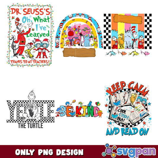 Dr Seuss PNG Bundle Teacher Quotes & More