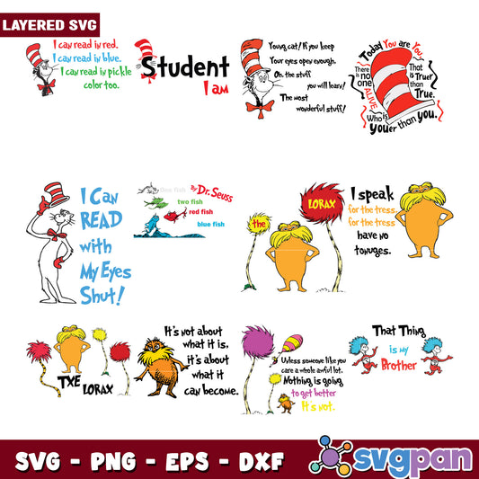 Dr Seuss Quote SVG Bundle for Creative Projects