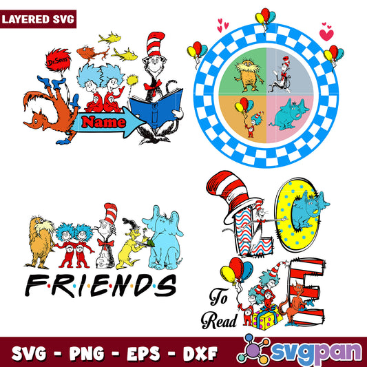 Dr Seuss SVG Bundle Friends & More
