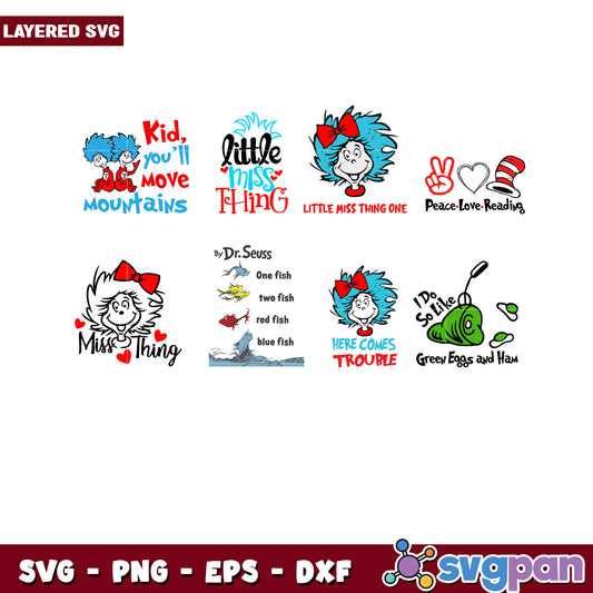 Dr Seuss SVG Bundle Layered Designs