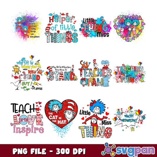 Dr Seuss Teacher Bundle PNG 300 DPI