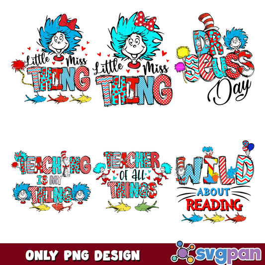 Dr Seuss Thing 1 Thing 2 PNG Bundle