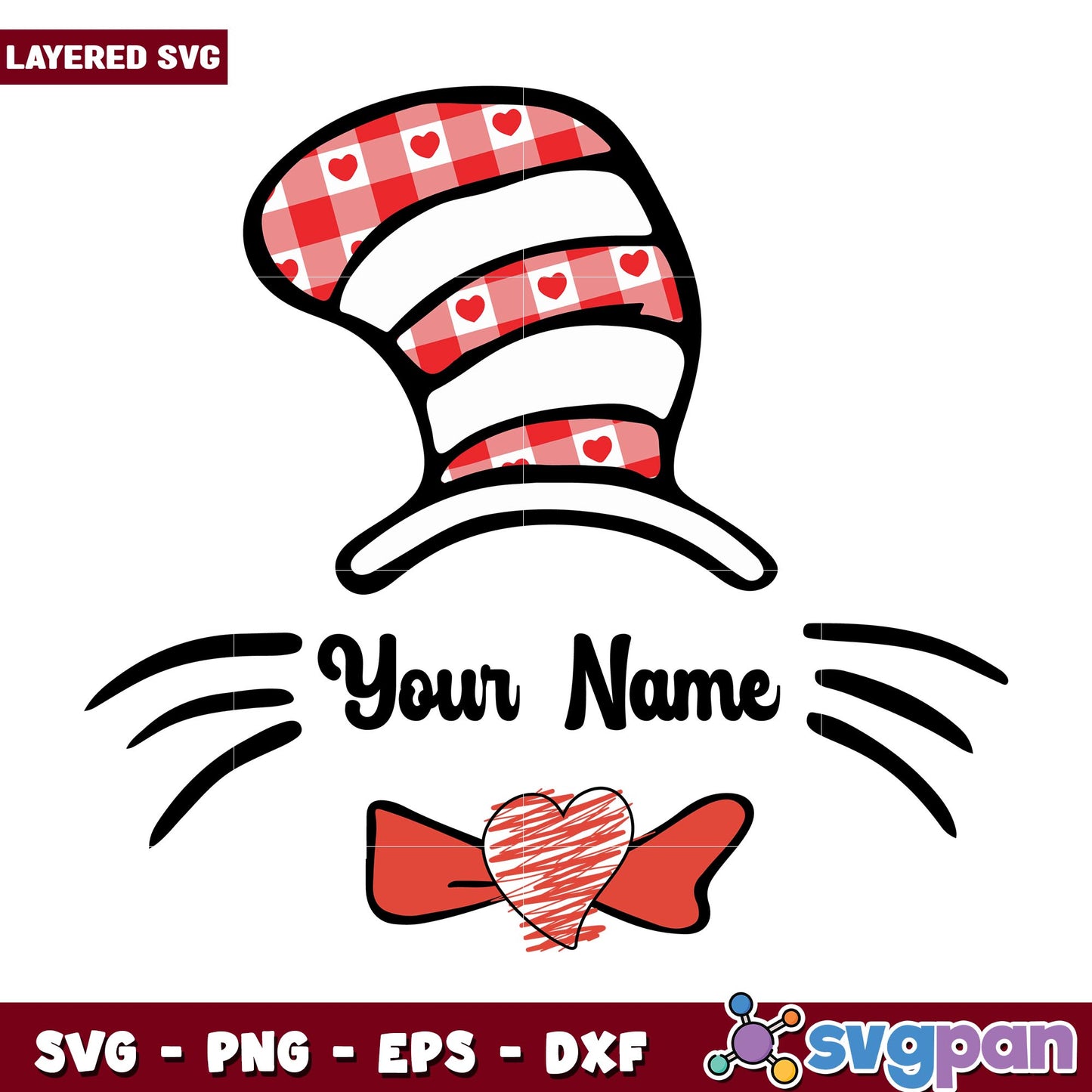 Dr Seuss Cat In The Hat Your name svg, Dr. seuss characters svg, Digital Download