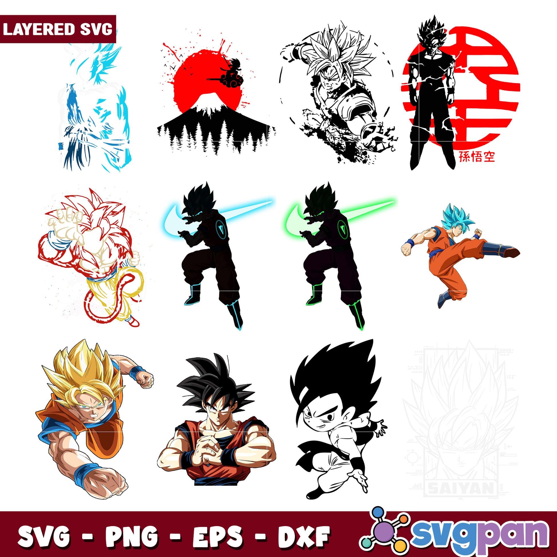 Dragon Ball Character SVG Bundle for Crafting Fun