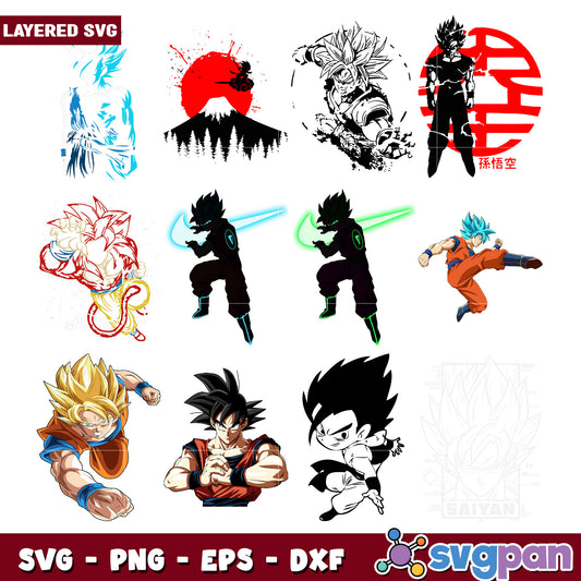 Dragon Ball Character SVG Bundle for Crafting Fun