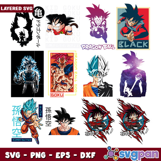 Dragon Ball Z Goku SVG Bundle