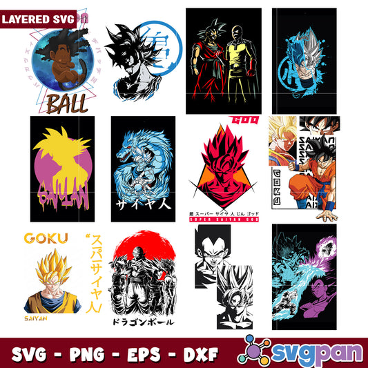 Dragon Ball Z SVG Bundle Layered