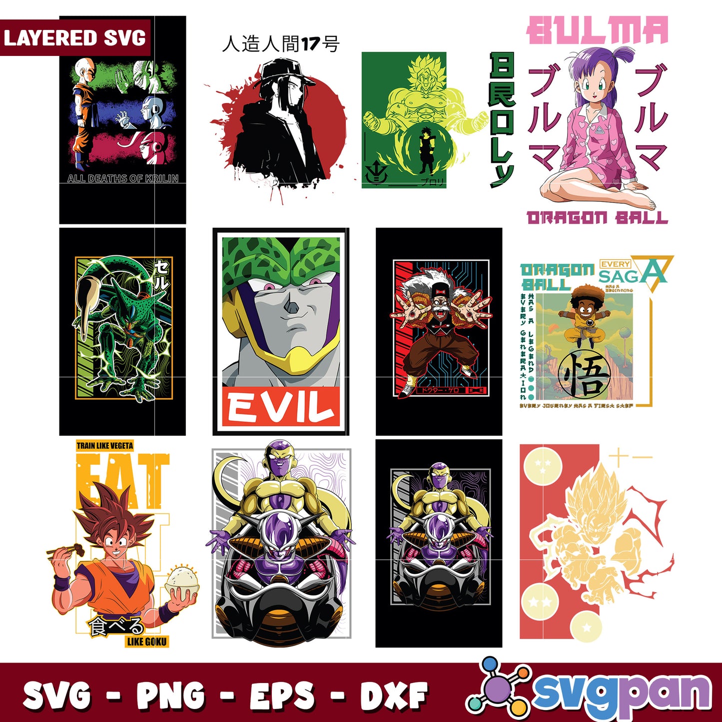 Dragon Ball Z SVG Bundle Pack