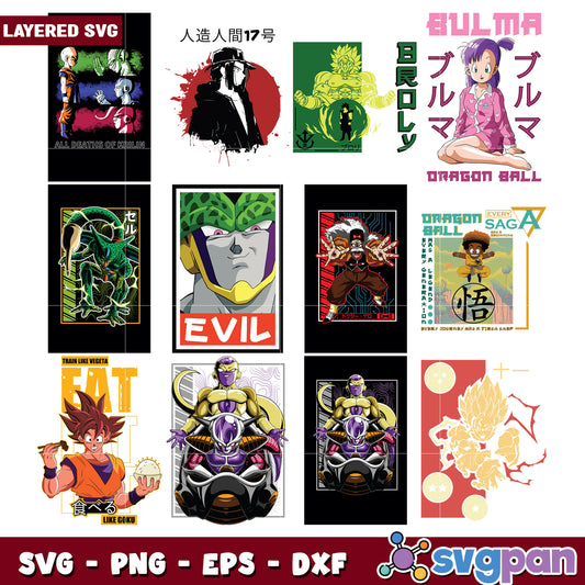 Dragon Ball Z SVG Bundle Pack