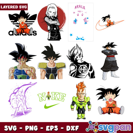 Dragon Ball Z & Adidas Nike SVG Bundle