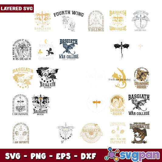 Dragon Rider SVG Bundle 15 Layered Designs