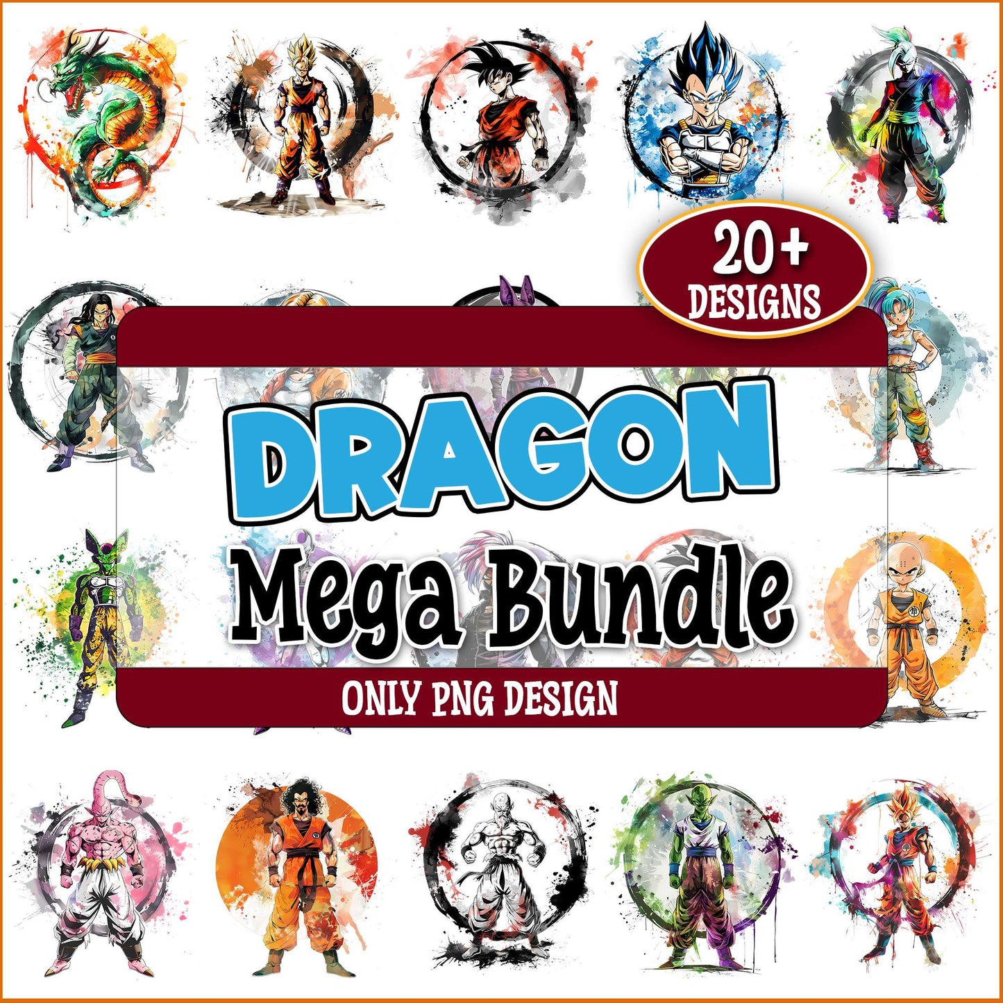 Dragon ball cool pose png bundle