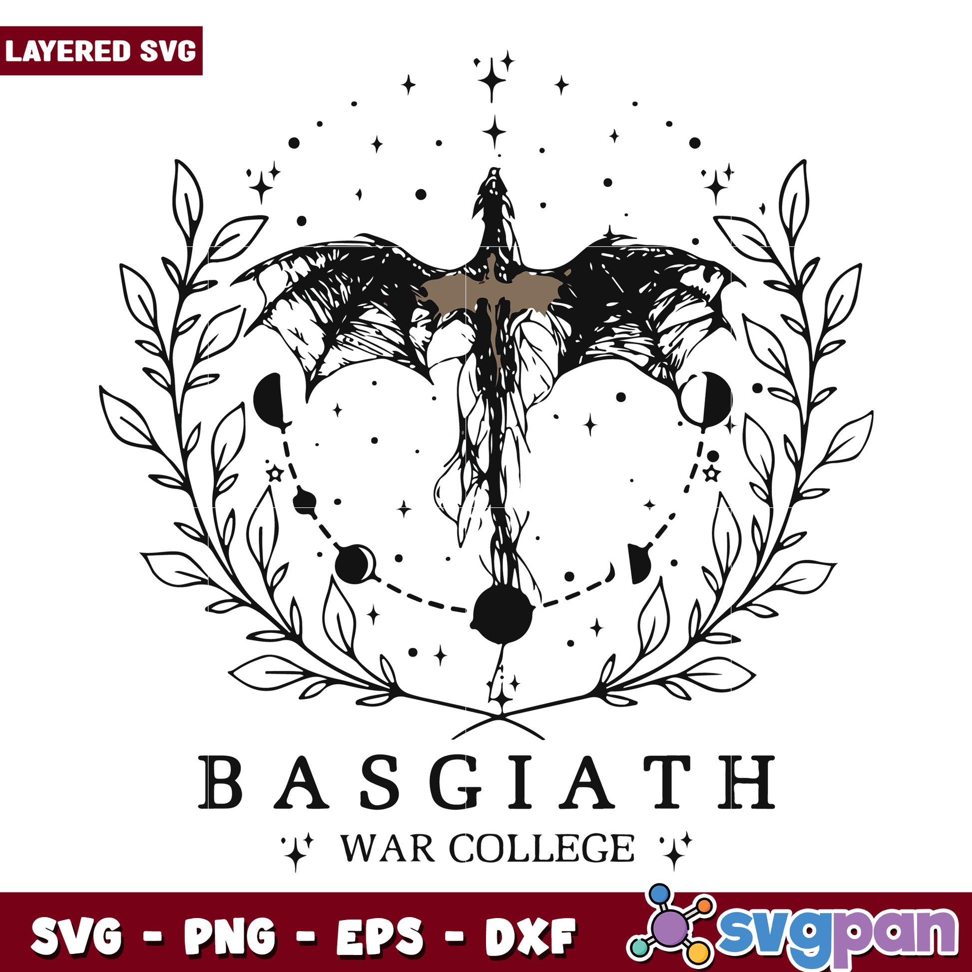 Dragon basgiath war college design svg, basgiath war college svg (2)
