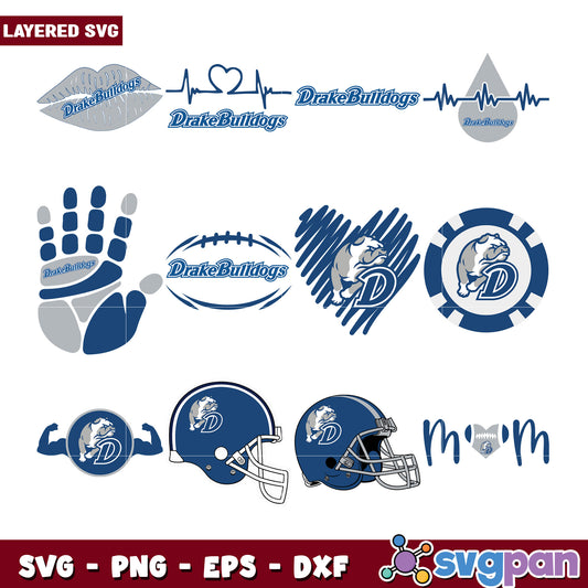 Drake Bulldogs SVG Bundle for Cricut and Silhouette