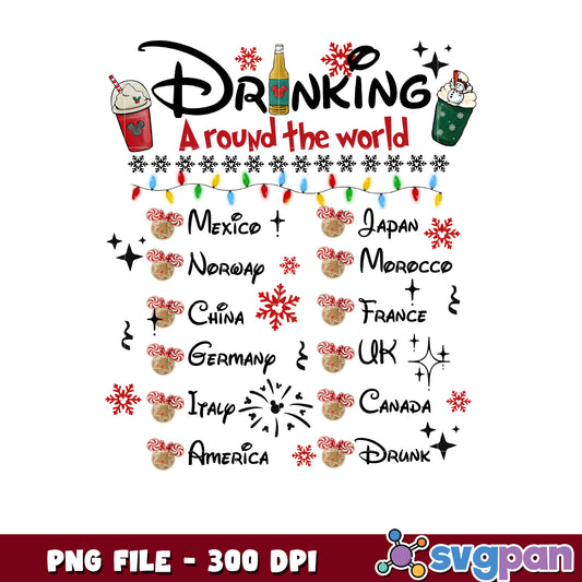 Drinking around the world png, happy christmas​ png, vacations png