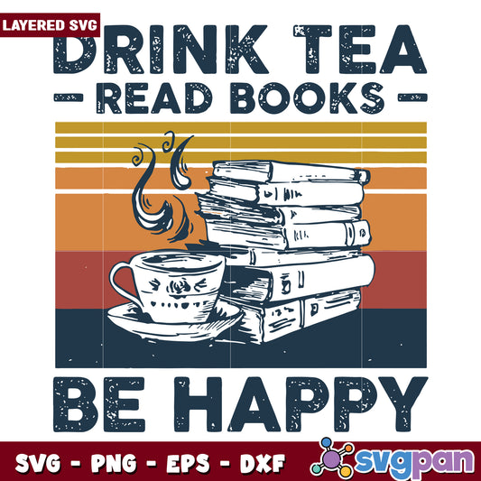 Drink tea read books svg, halloween killers nights​ svg, spookycharacters svg