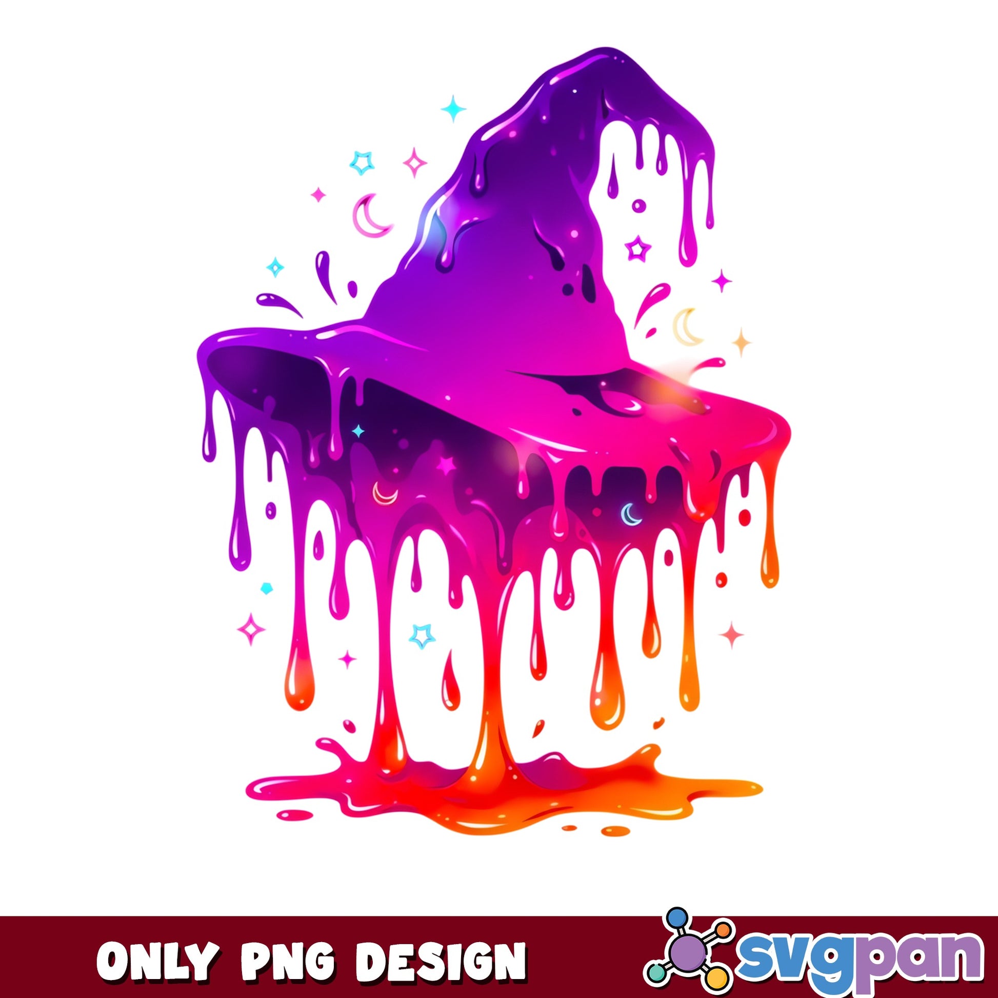 Dripping Witch Hat PNG, Halloween Clipart, Spooky Witch PNG