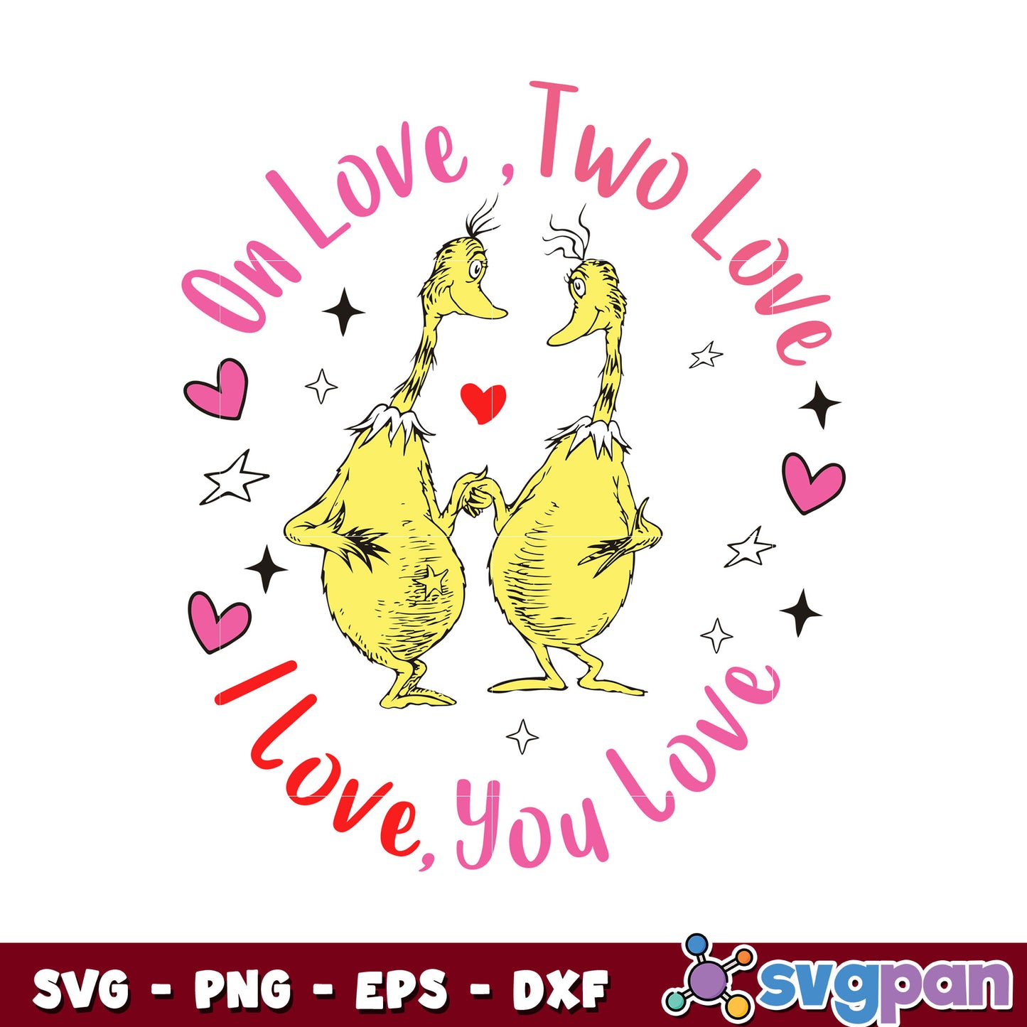 Dr seuss friend one love two love svg, dr seuss valentine svg