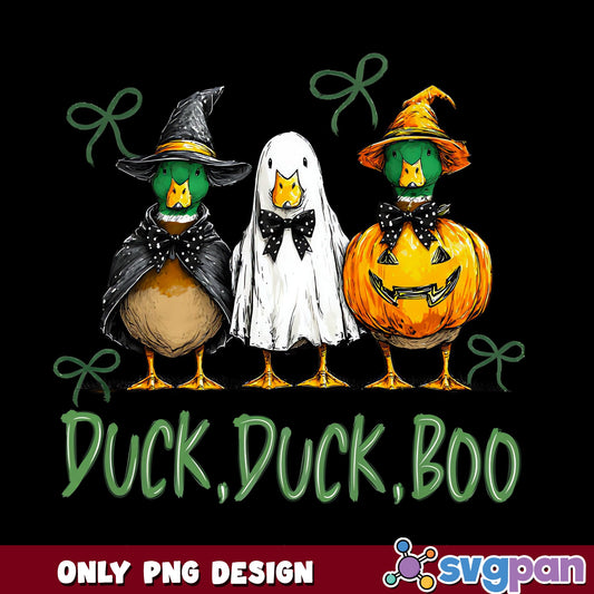 Duck Duck Boo Halloween PNG, Funny Duck Halloween PNG, Spooky Duck PNG