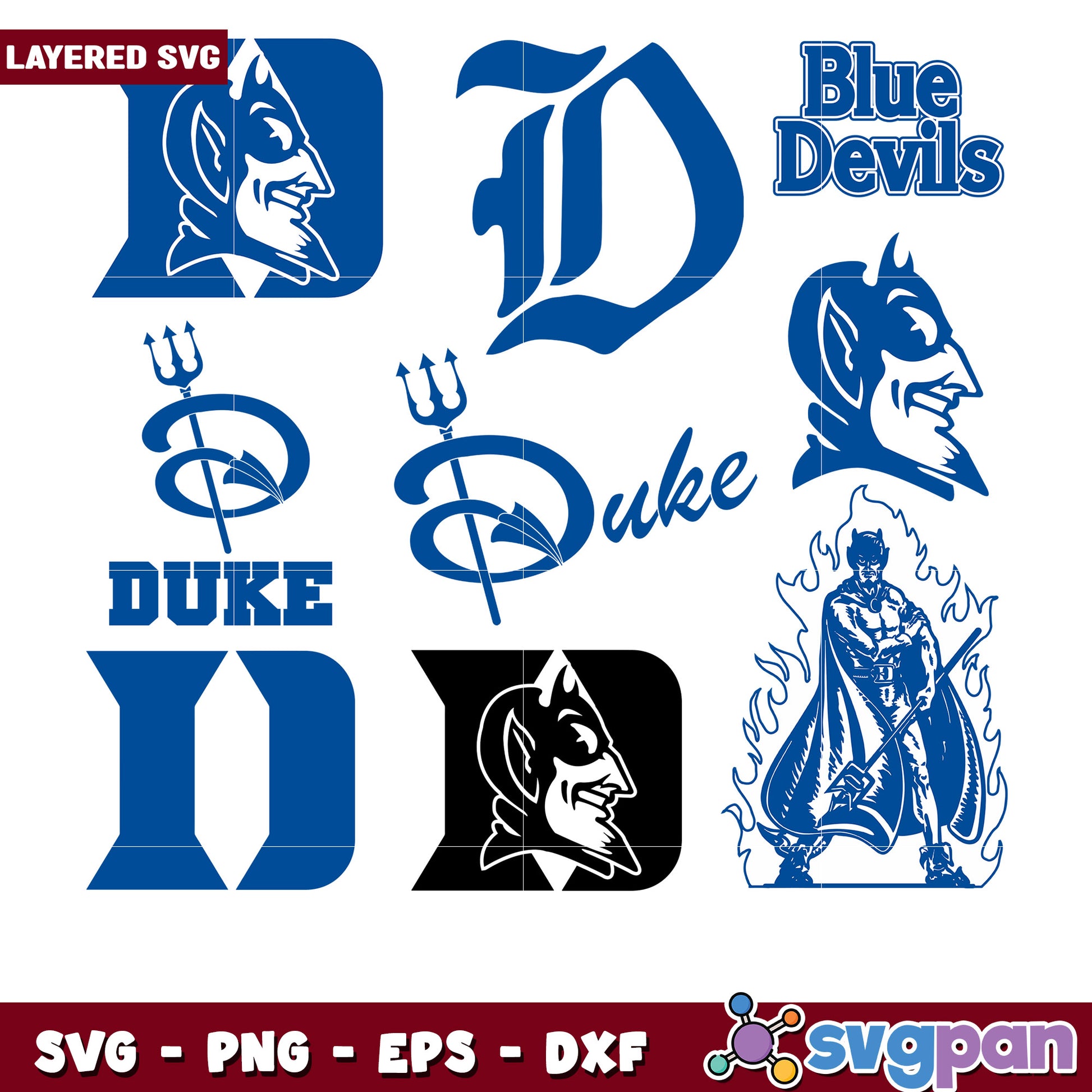 Duke Blue Devils SVG Bundle for Crafting Projects