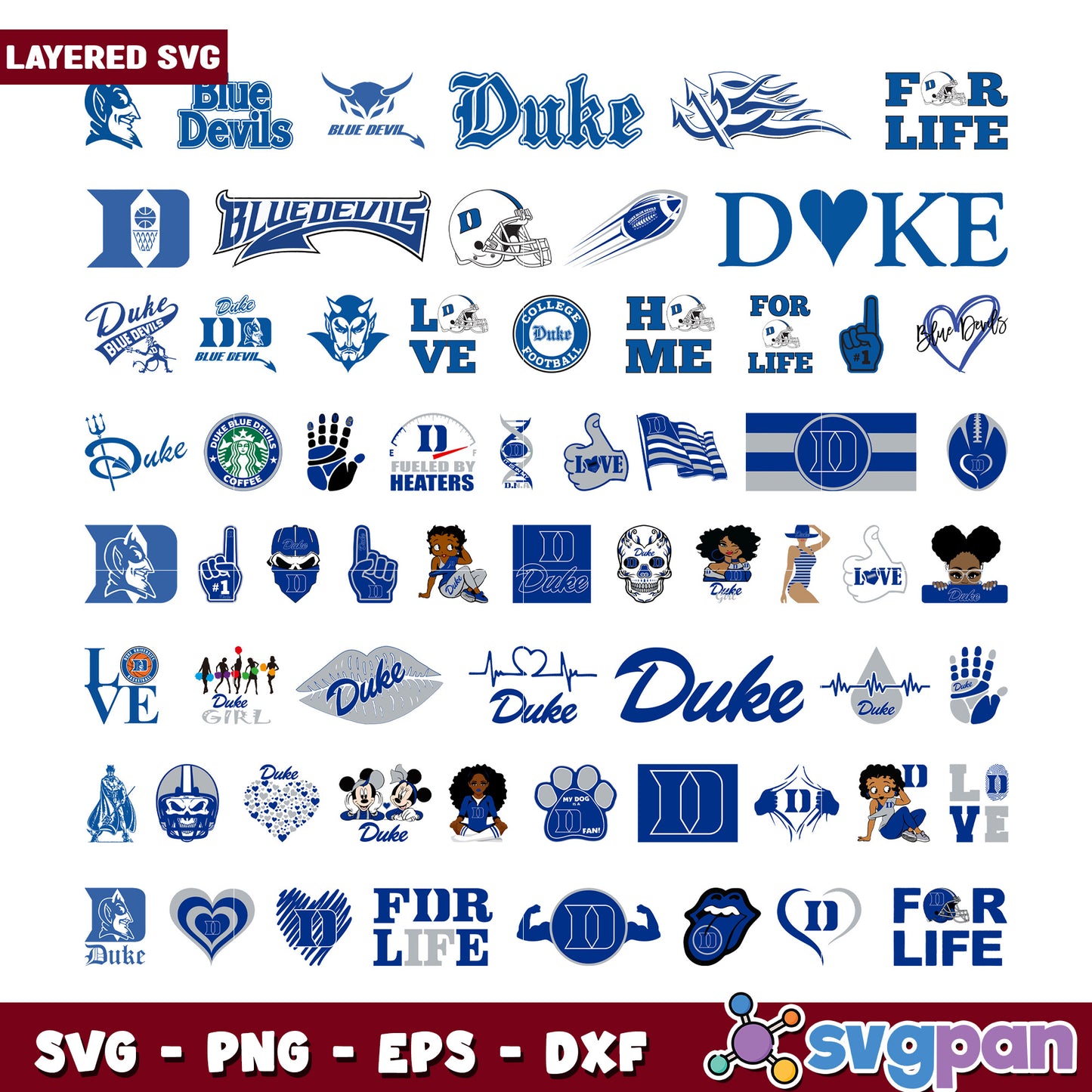Duke Blue Devils Team Spirit SVG Bundle Collection