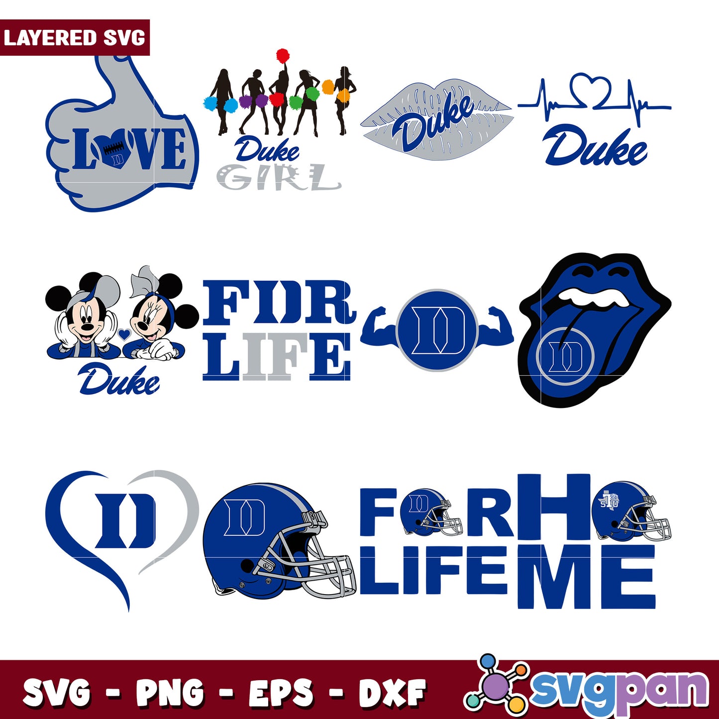 Duke SVG Bundle Layered Designs