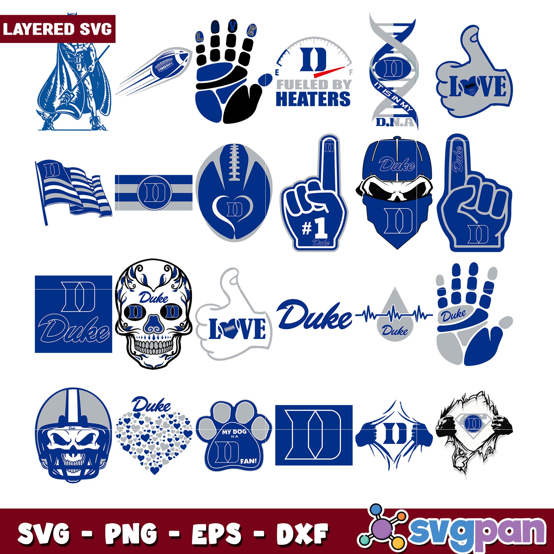 Duke University SVG Bundle Layered Designs