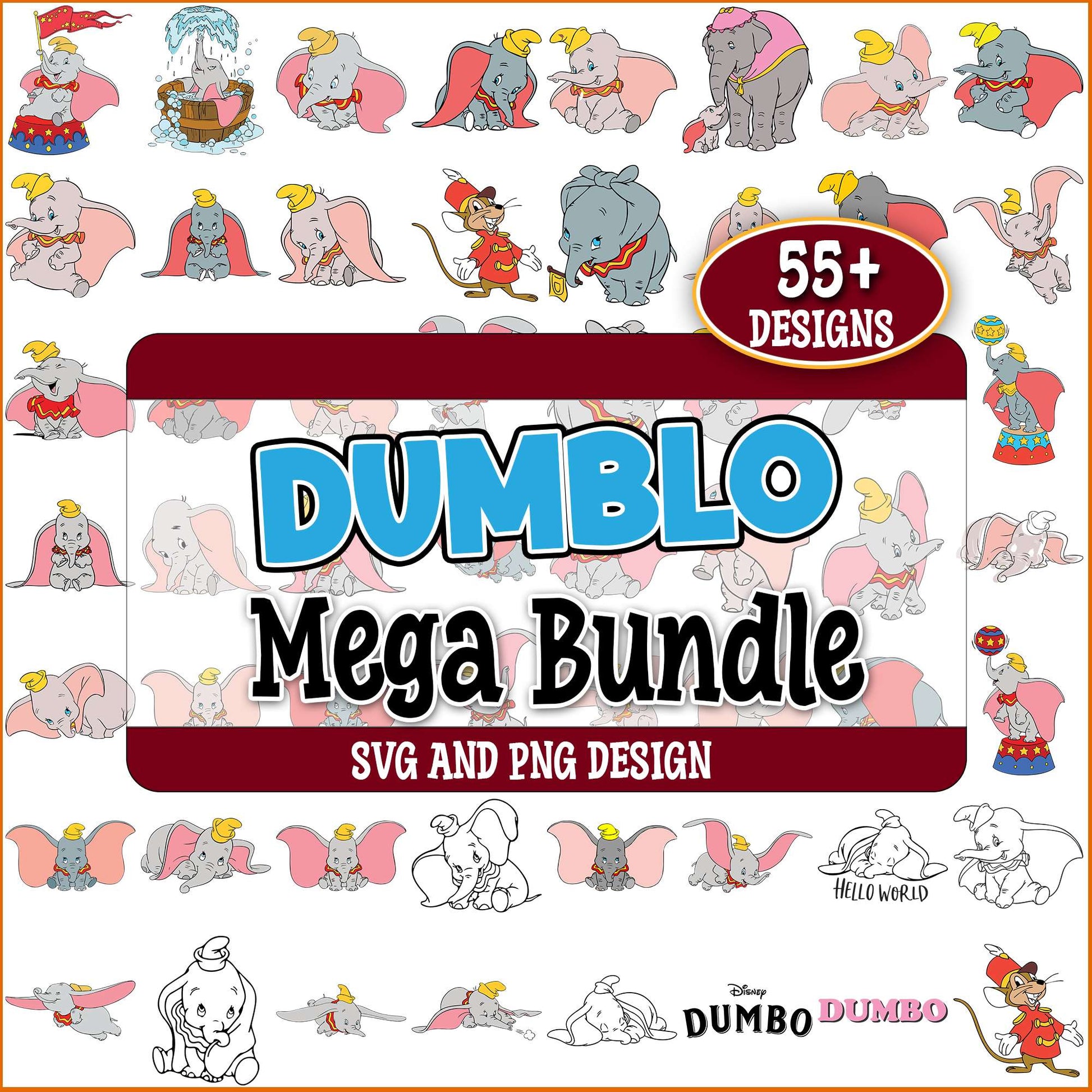 Dumbo design svg bundle