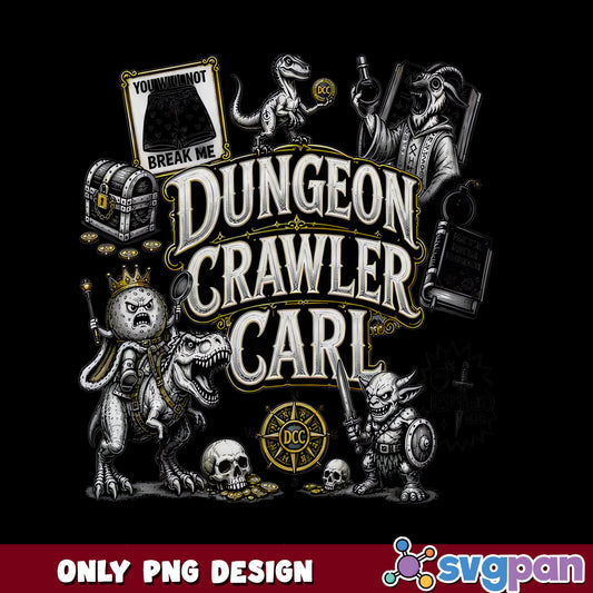 Dungeon Crawler Carl PNG, Fantasy Book Fan Gift, DCC PNG