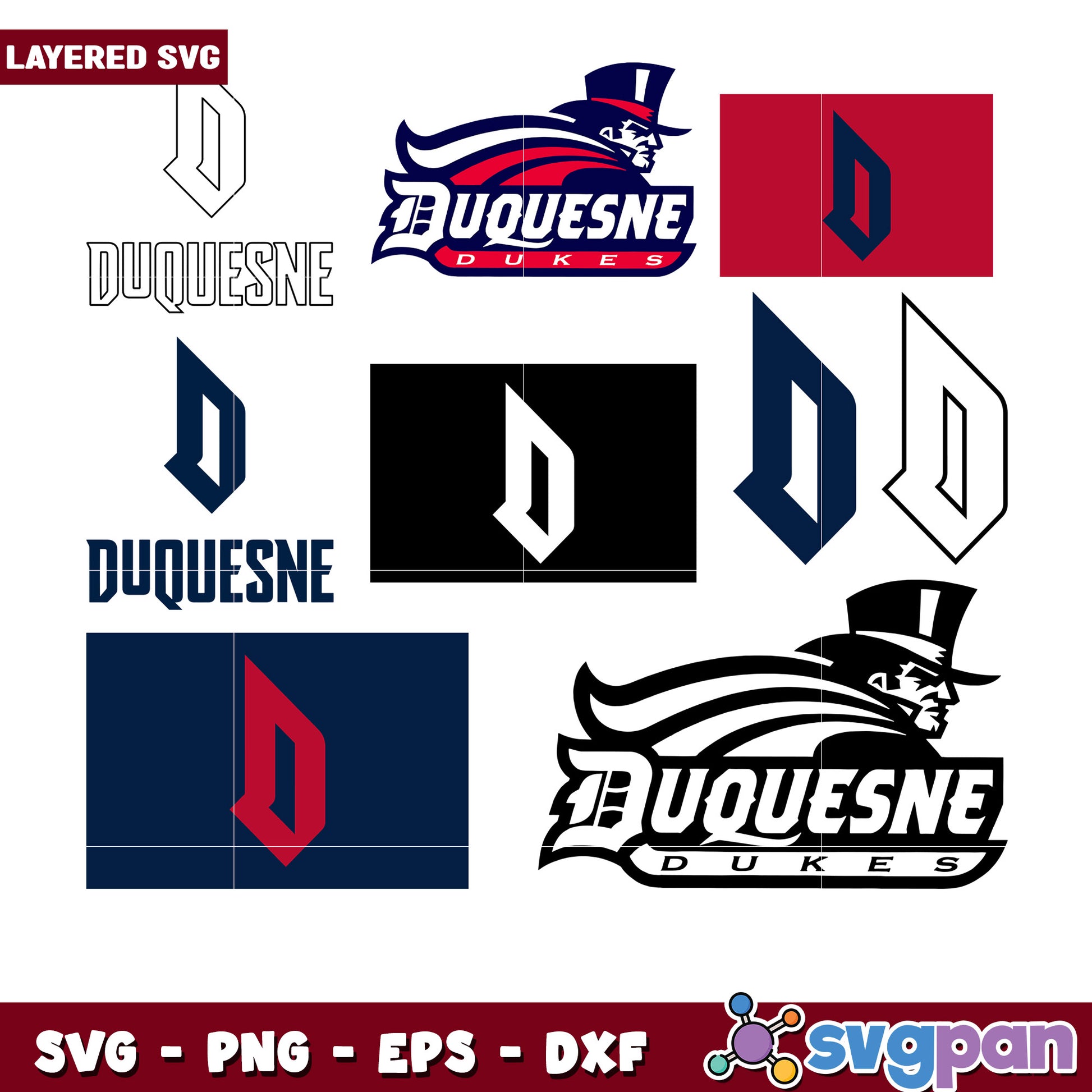 Duquesne Dukes SVG Bundle Layered Designs