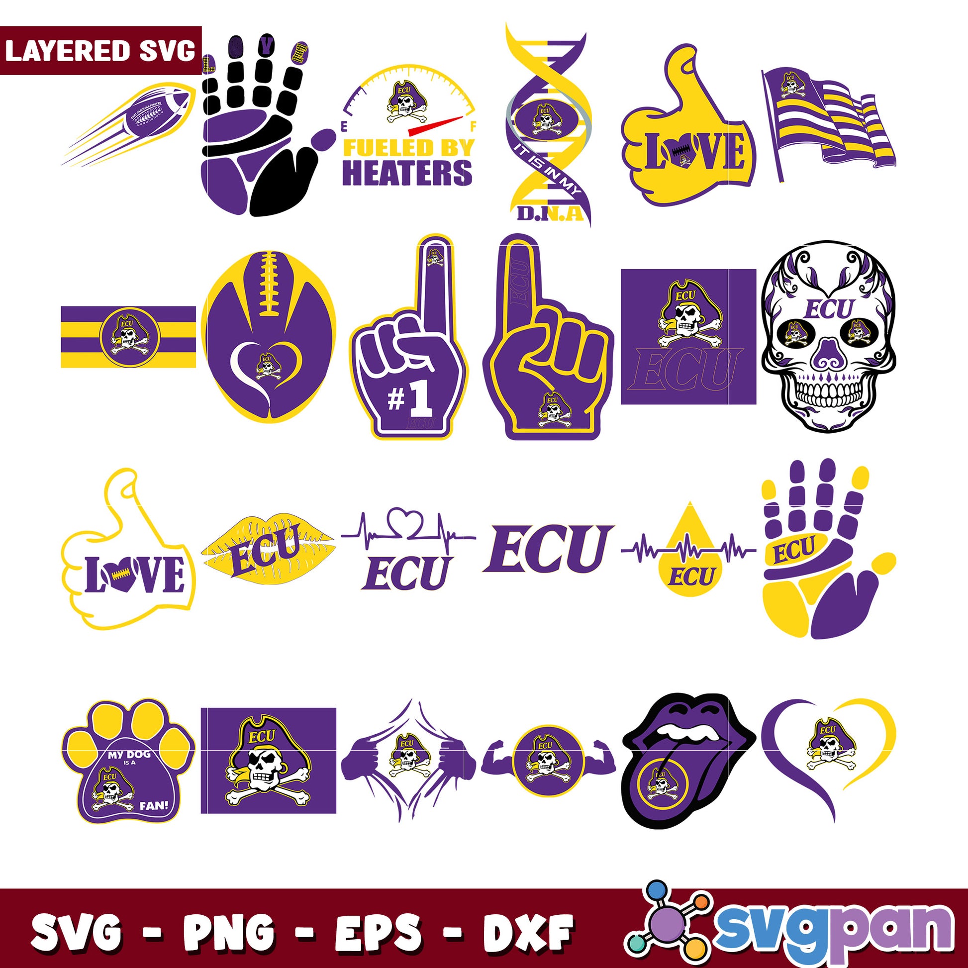 ECU Pirates SVG Bundle for Fans and Crafts
