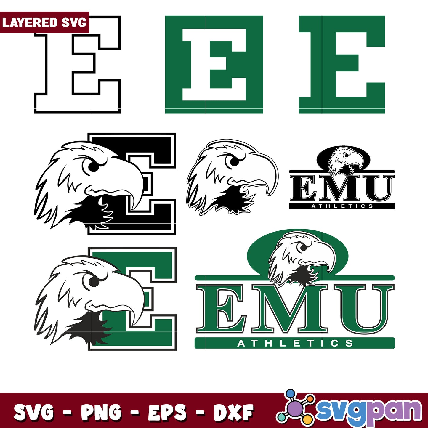 EMU Eagle Athletics SVG Bundle