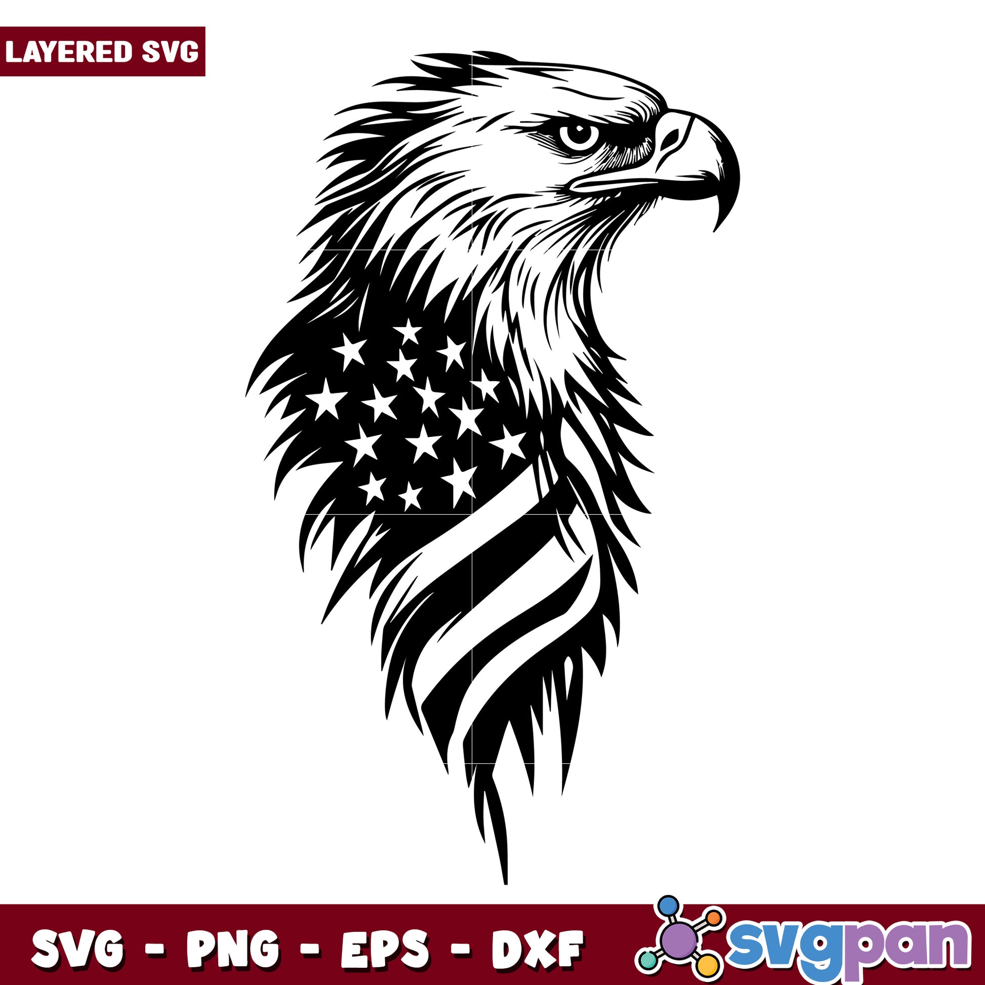 Eagle head and america flag svg, american flag svg, ameriacn eagle svg