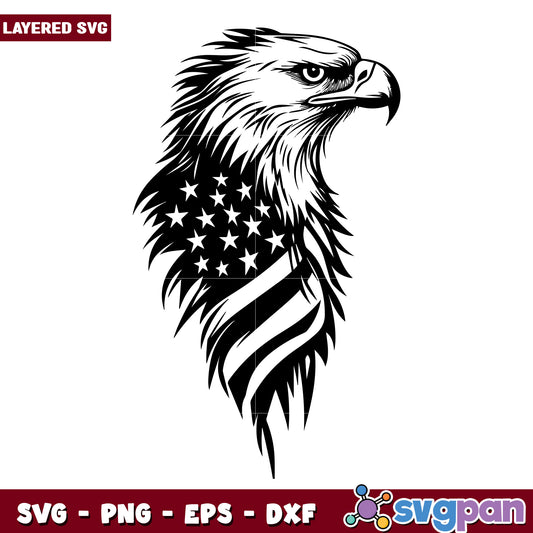 Eagle head and america flag svg, american flag svg, ameriacn eagle svg