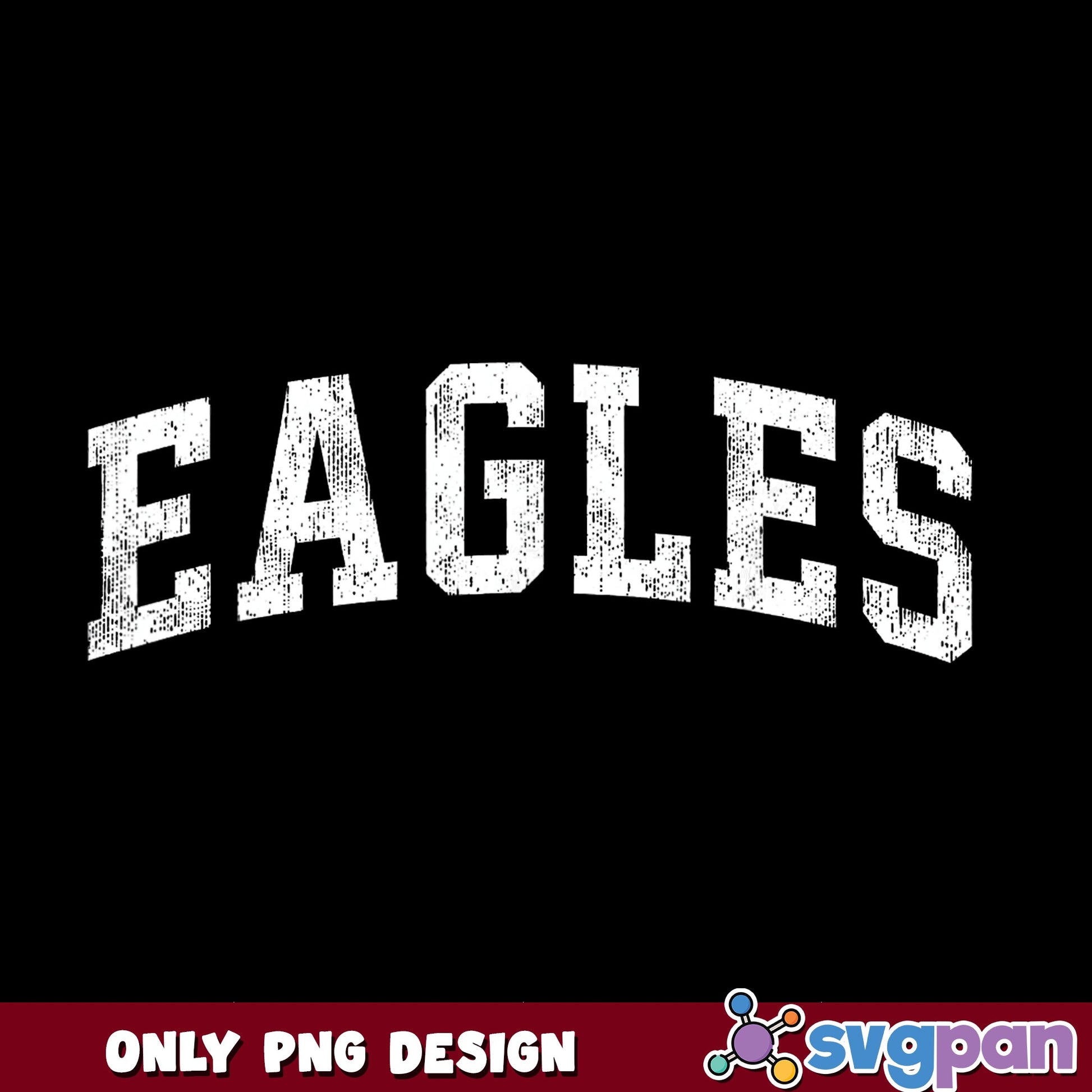 Eagles Arched Distressed Sports Team PNG, Football PNG, Vintage PNG