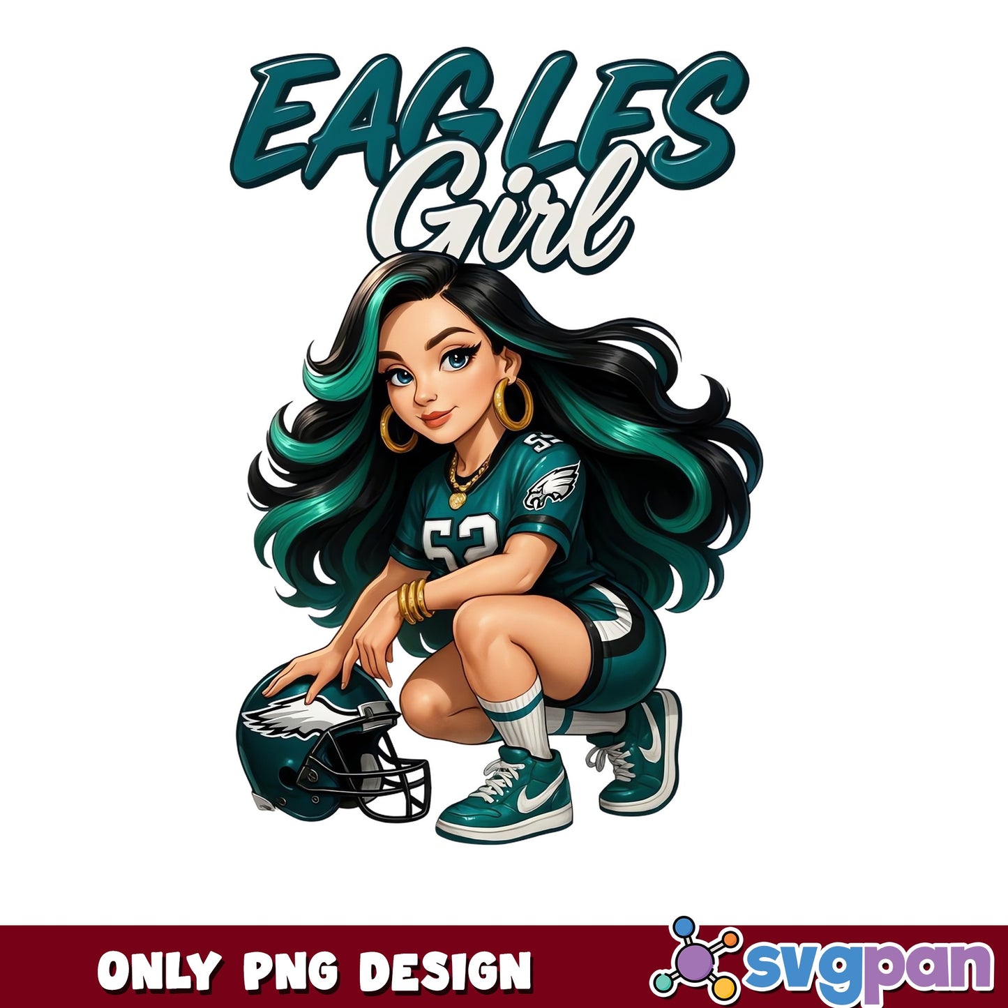 Eagles Girl PNG, Philadelphia Eagles Football Fan, NFL PNG