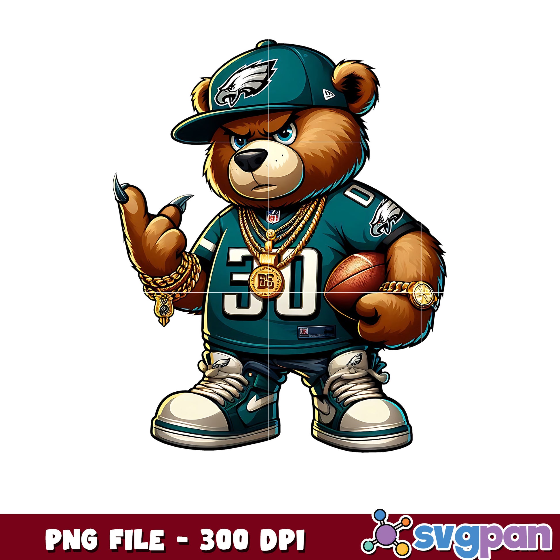 Eagles thug life bear png, nfl jerseys​ png, american rugby png