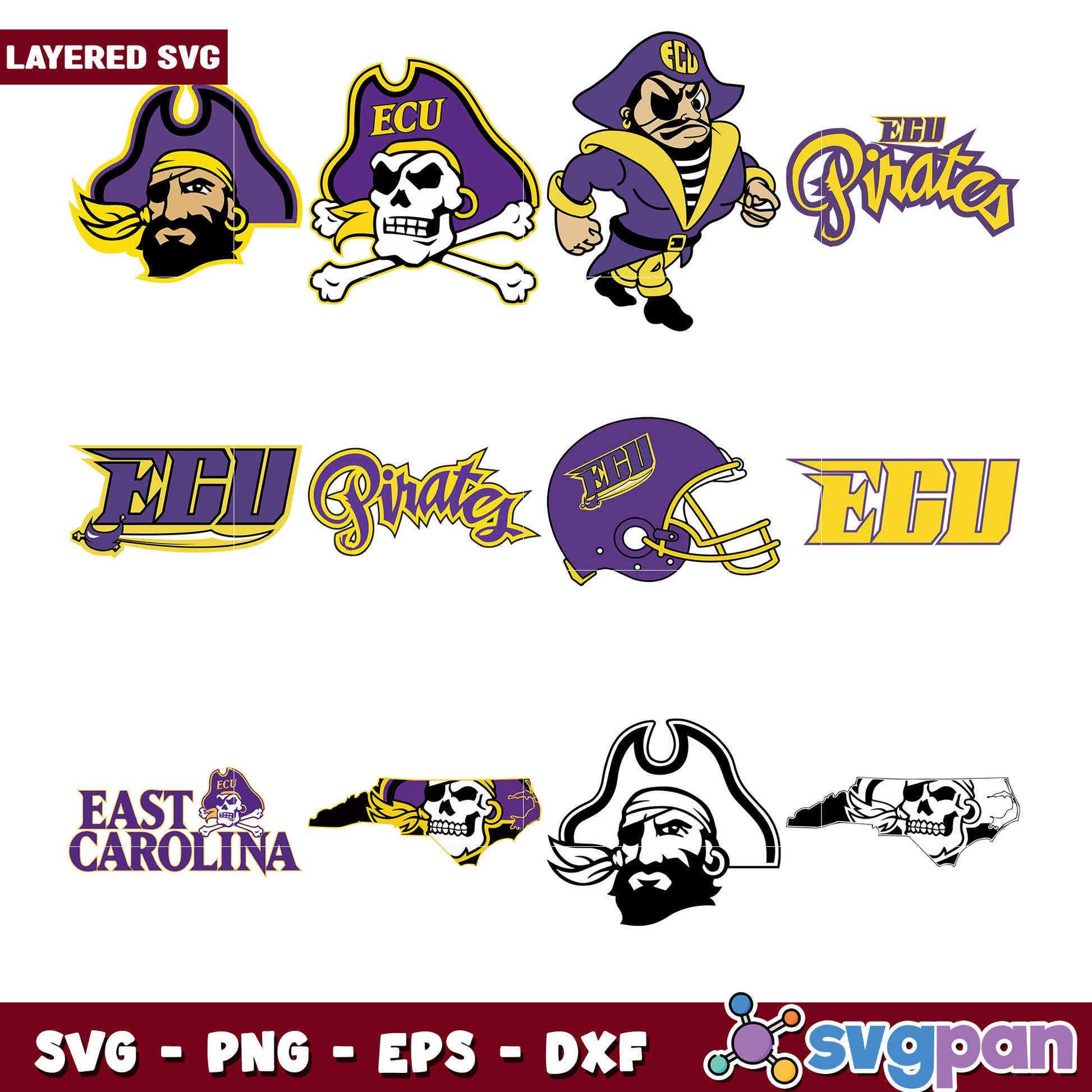 East Carolina Pirates SVG Bundle for Creators