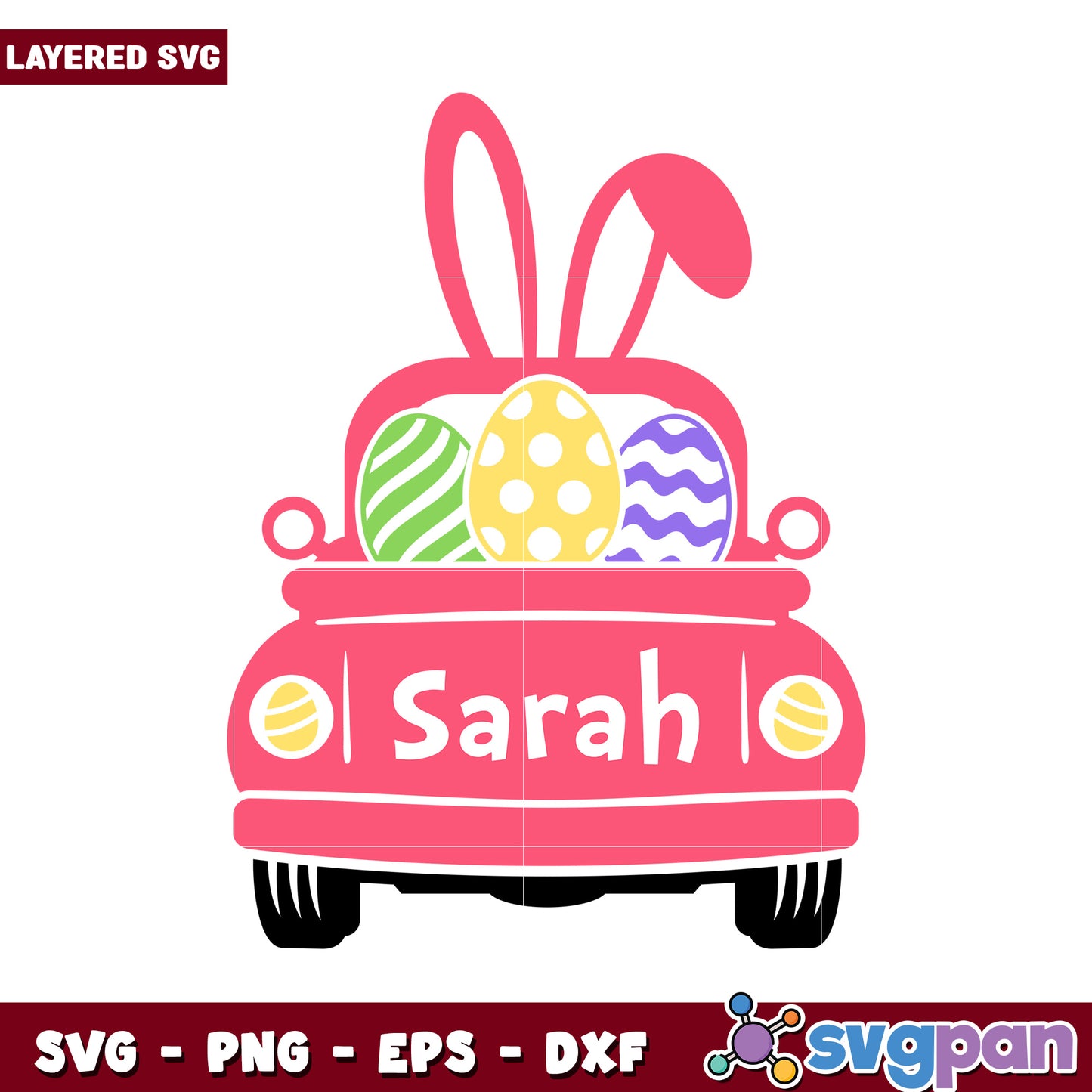 Easter Bunny Car SVG Design for Personalization, Perfect for Crafts