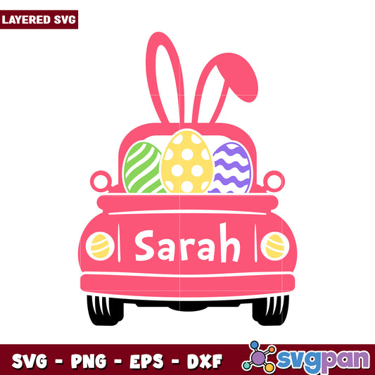 Easter Bunny Car SVG Design for Personalization, Perfect for Crafts