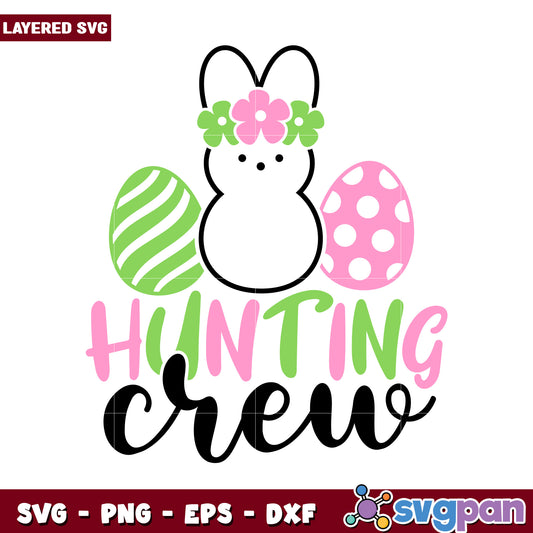 Easter Bunny Hunting Crew SVG Design, perfect for crafting projects