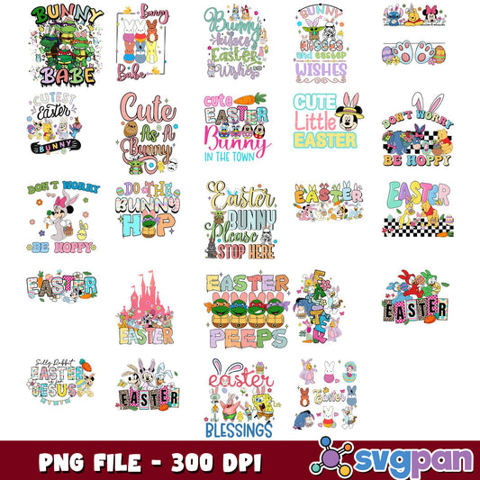 Easter Bunny PNG Bundle 20 Cute Designs