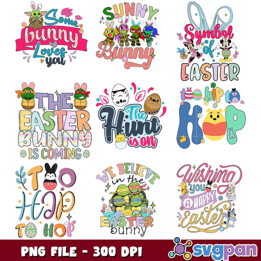 Easter Bunny PNG Bundle 8 Cute Designs