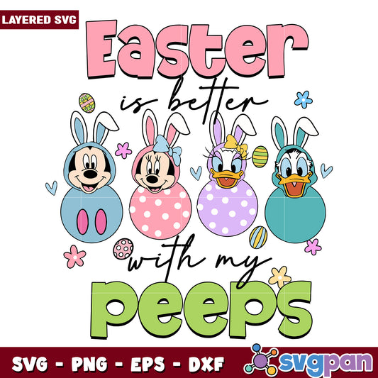 Easter Celebration SVG Design with Adorable Characters