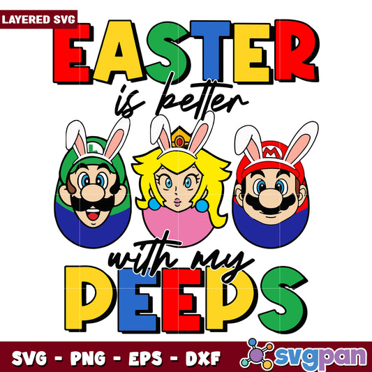 Easter Celebration SVG Design with Nintendo Characters