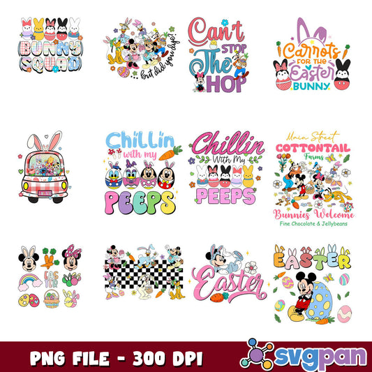 Easter Disney PNG Bundle 8 Cute Designs